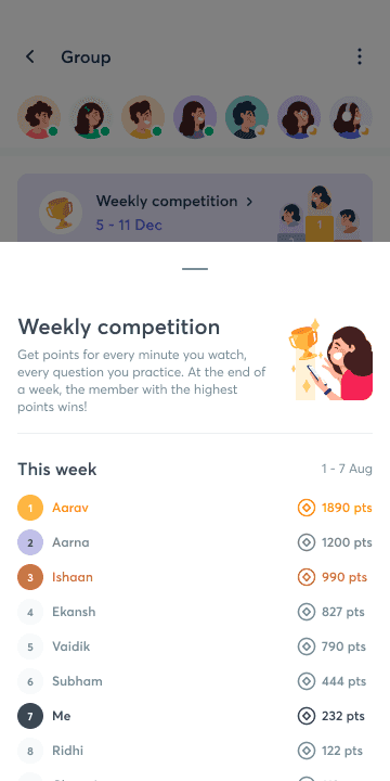 Unacademy groups profile screen
