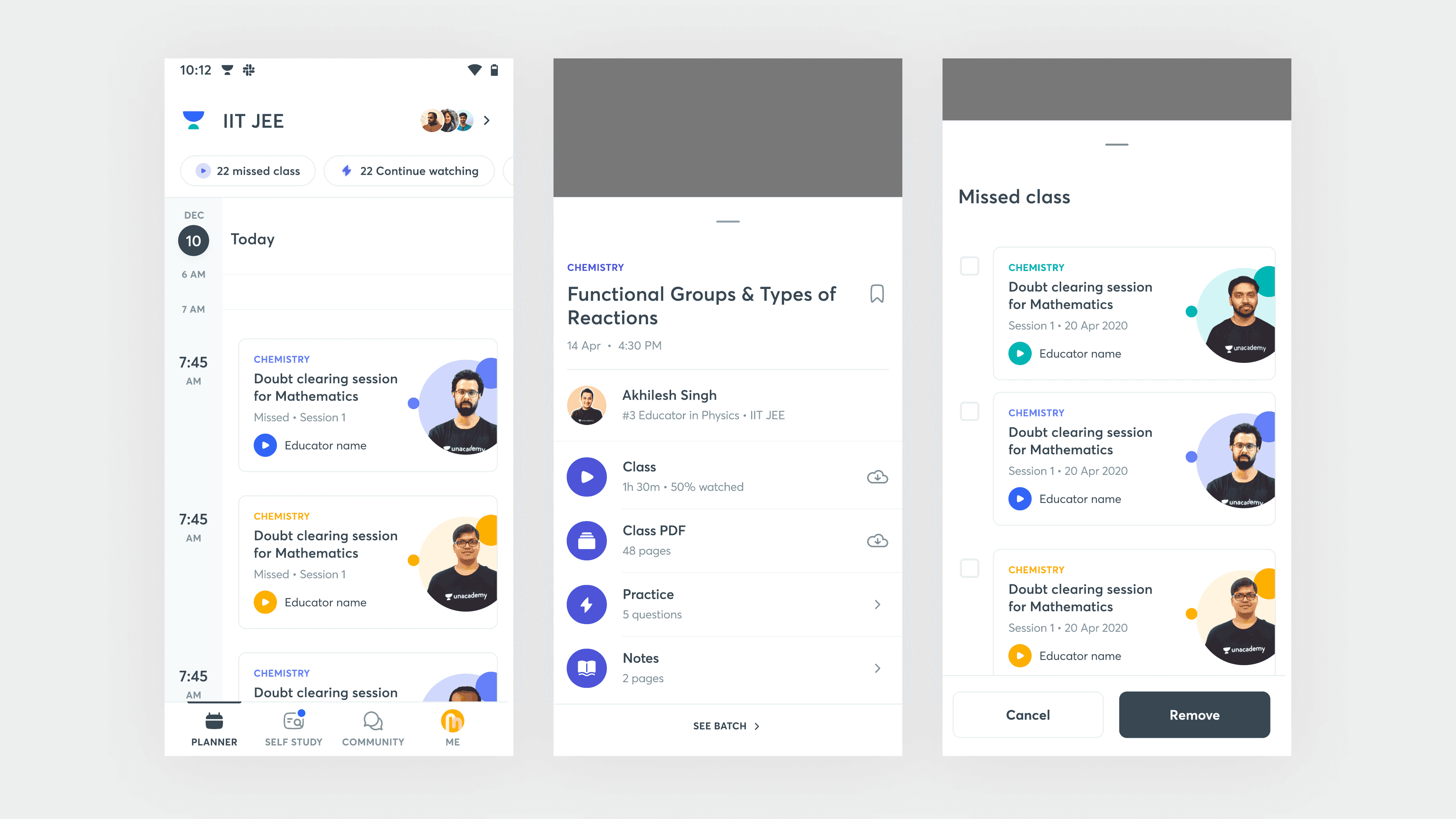 Unacademy planner daily schedule
